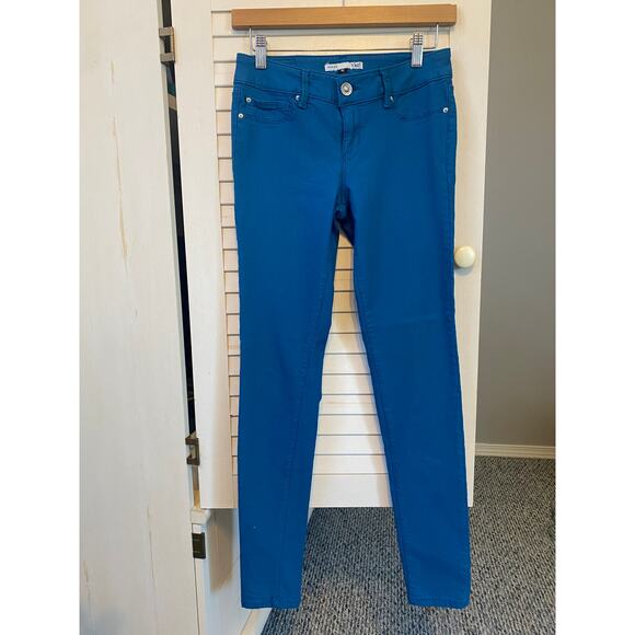 YMI Jeggings Peacock Blue Jeggings Zip Fly Mid Rise Ankle Size Medium - Picture 1 of 11